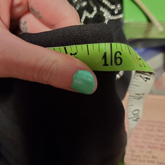 Vintage 80s Formal Black Sequin Halter Neck Side Slit Maxi Dress Goth Retro Glam - Picture 2 of 12